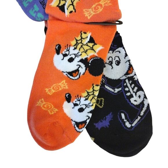 Disney Mickey Minnie Mouse Halloween Themed No Show Socks NWT - Picture 8 of 15
